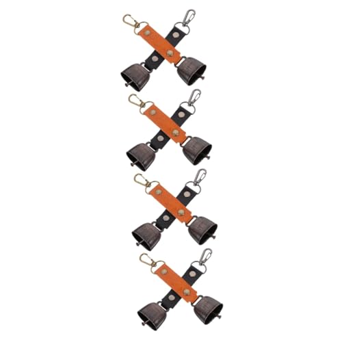 BESPORTBLE 4 Sätze Glockenanhänger Für Den Außenbereich Anti Verlorene Kuhglocken Wanderglocke Ornamente Kuhglocken Für Haustiere Bärenglocken Für Camping Hängende Bärenglocke Pu 2 Stück * 4 von BESPORTBLE