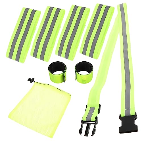 BESPORTBLE 4 Sätze Grünes Reflektorband-Set Laufbänder reflektierende Sicherheitsbänder Reflective Tape reflektorbänder laufendes Reflexband reflektierender Riemen elastisches Gurtband Green von BESPORTBLE