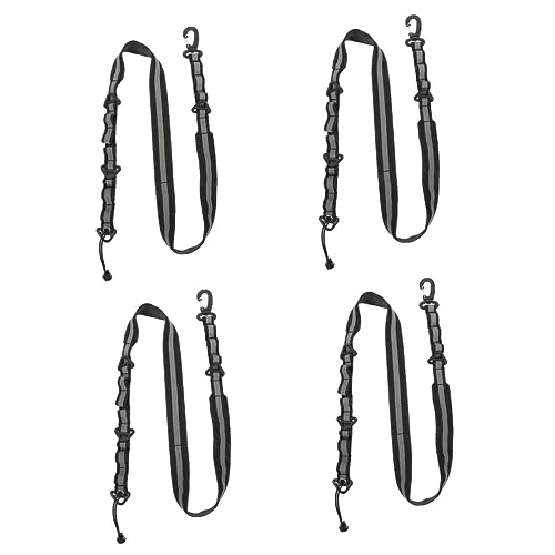 BESPORTBLE 4 Stück Bergsteigergurt reflektorbänder reflektorgurt campung Aufbewahrungsgürtel für den Außenbereich bequemer Hakenriemen hängendes Aufbewahrungsseil Riemen mit Haken Nylon Black von BESPORTBLE