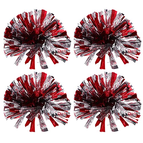 BESPORTBLE 4 Stück Cheerleading-Blumenstrauß Event teamgeister Cheerleader-Pompoms fussbalsam fusbal Cheerleader-Kostüme Hand Pompons Cheerleading-Handblumen-Pompons Jubel liefert Plastik rot von BESPORTBLE