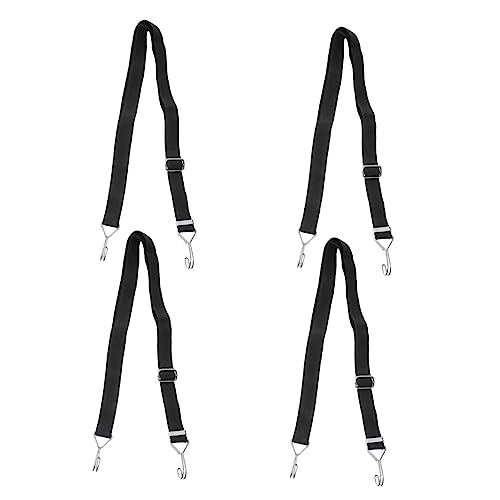 BESPORTBLE 4 Stück Gepäck Seil spannband spannriemen Gepäckriemen zubehör für fahrräder gepäckband Ratschengurte flaches Bungee-Kabel elastische Schnur Befestigungsgurt Haken aus Metall Black von BESPORTBLE