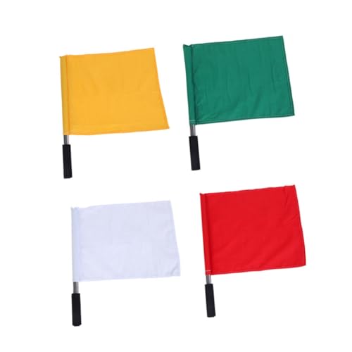 BESPORTBLE 4 Stück Handschwenkende Flagge Handsignal Flagge Kommandierende Schiedsrichter Flagge Grüne Schiedsrichter Flagge Sport Flagge Straffahne Rugby Linienrichter Flagge Fußball von BESPORTBLE