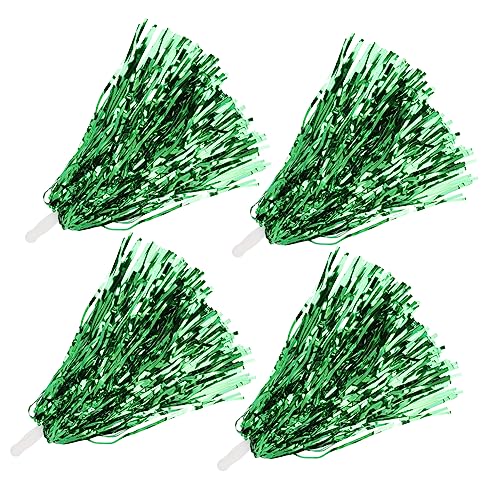 BESPORTBLE 4 Stück Lala- Cheerleading-Pompons Cheer Pom Poms Mit Henkel Cheerleader- -poms Pompons Cheerleader Pompons Für Den Sport Passt Zu Bommel Green Draht Aus Aluminiumfolie von BESPORTBLE