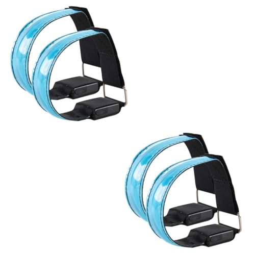 BESPORTBLE 4 Stück Lauflicht Armband Nachtlauf-Armband geführtes Sportarmband Handgelenkbandagen LED-Armband leuchtende Armbänder uhrenarmbänder Lauflichter Laufende Ausrüstung Nylon Blue von BESPORTBLE