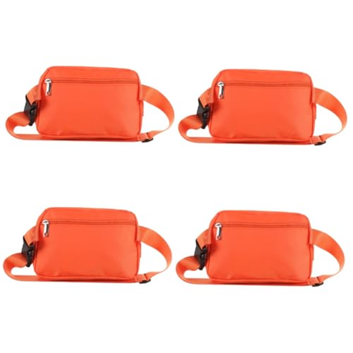 BESPORTBLE 4Er-Packung Diagonale Tasche Sling-Gürteltasche Hüfttasche zum Laufen Modische Brusttasche Geldgürtel Fanny Gym Bags Fitness Bag laufende Hüfttasche Outdoor-Hüfttasche Nylon Orange von BESPORTBLE