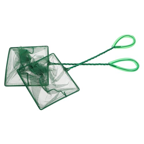 BESPORTBLE 5 Sätze Quadratisches Handgefertigtes Fischernetz Teichnetz Fischnetz Fischtank Reinigungsnetz Multifunktionales Fischernetz Angelzubehör Tragbarer Kescher Nylon Green 2 Stück * 5 von BESPORTBLE