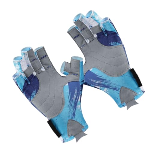 BESPORTBLE Ei Fingerlose Handschuhe Für Damen Motorradhandschuhe Fahrradhandschuhe Turnhandschuhe Für Männer Angehen Netz Tarnhandschuhe Winterhandschuhe Scooter-Handschuhe Blue Polyester von BESPORTBLE