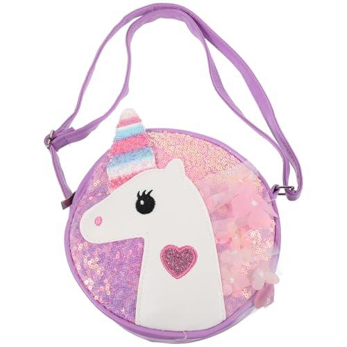 BESPORTBLE Einhorn Umhängetasche Für Kleine Mädchen Pailletten Handtasche Niedliche Geldbörse Im Einhorn Design Für Farbenfrohe Geldtasche Schultertasche Für Mädchen von BESPORTBLE