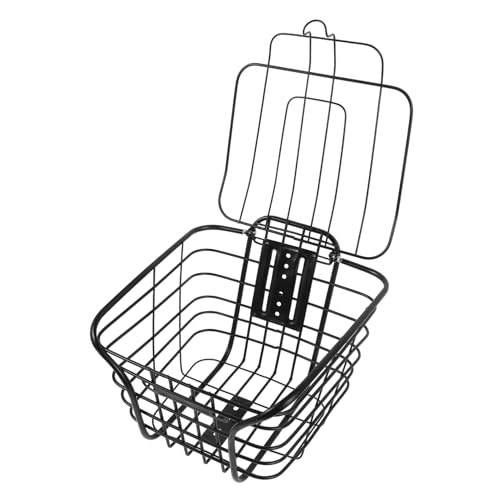 BESPORTBLE Fahrradkorb Lenkerträger Fahrrad Einkaufskorb Fahrradkiste Lenkerkorb Rollerkorb Fahrrad Gepäckträger Korb Fahrrad-frontkorb Aufbewahrungskorb Für Fahrräder Black Eisen von BESPORTBLE