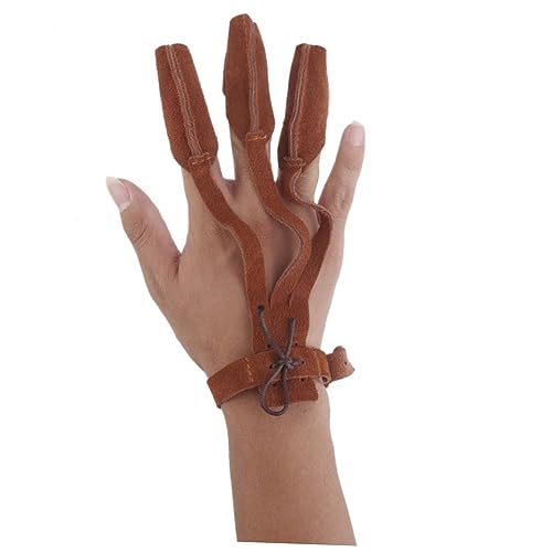 BESPORTBLE Handschuhe Schutz 3 Finger Leder Bogenschießen Fingerschutz Traditioneller Schießhandschuh Bogen Handschuh für Jagdfingerhandschuh Fingerhandschuh zum Bogenschießen Fingerschutz von BESPORTBLE
