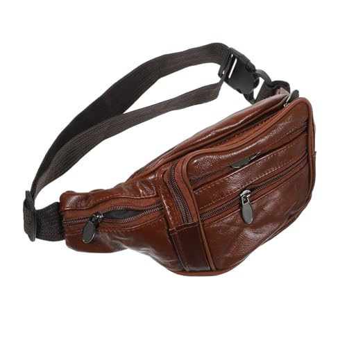 BESPORTBLE Leder Hüfttasche Für Männer wasserdichte Brusttasche Praktische Gürteltasche Für Outdoor Aktivitäten Für Reisen Und Sport Khaki Vielseitig Einsetzbar von BESPORTBLE