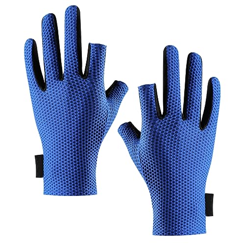 BESPORTBLE Outdoor Angelsport Handschuhe Für Herren Fingerlos Atmungsaktiv Und rutschfest Ideal Für Radfahren Und Reiten UV Beständig Blau 1 Paar von BESPORTBLE