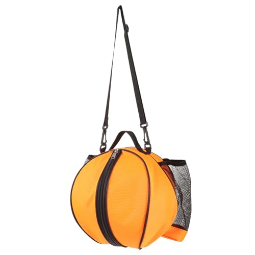 BESPORTBLE Schulter-Basketballtasche Reisetasche Damen Tragetasche große Sporttasche Reisetasche mit Rollen Seesack Basketball-Aufbewahrungstasche Halterung für Sportbälle Oxford-Stoff Orange von BESPORTBLE