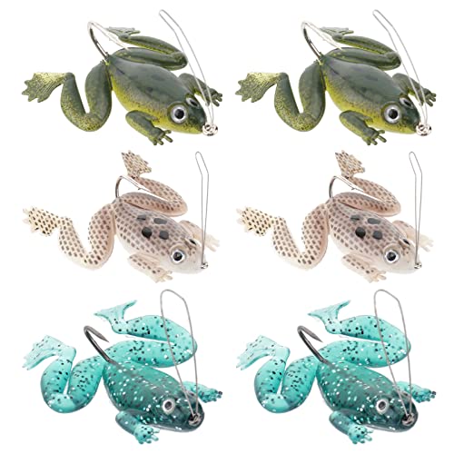BESPORTBLE Soft Silicone Angelköder 6STK Hakenfischköder Frosch Weicher Köder Lockt Gummifrosch Frosch für Angler Angeln für Erwachsene Kinder zu Hause Outdoor-Angelausrüstung (DREI Farben) von BESPORTBLE
