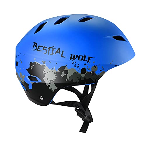BESTIAL WOLF Neue Helm Shell Extremsportarten und gültig für Elektroroller, einstellbare Universalgröße, 52-59 cm (Blue) von BESTIAL WOLF