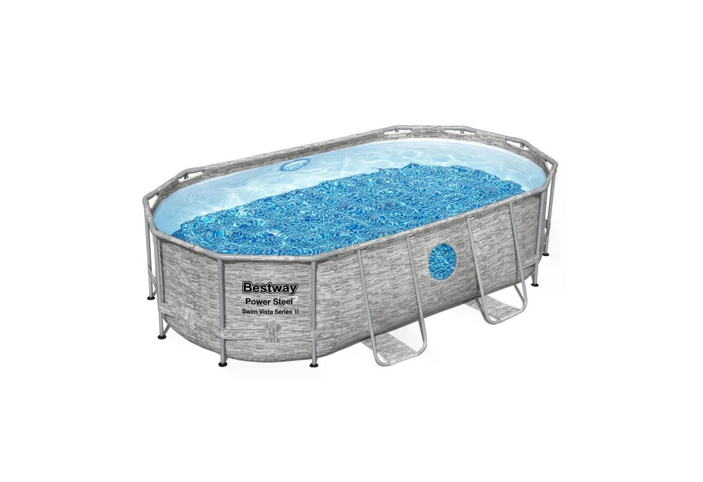 BESTWAY Framepool Bestway Power Steel Swim Vista - Frame Pool Komple (Komplett-Set), Sicherheitsleiter von BESTWAY