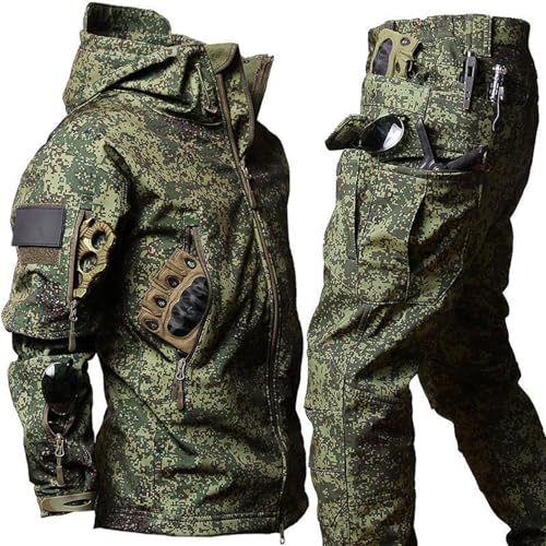 BESTXH 03,4XL, Taktische Uniformen FüR MäNner, Wasserdichter, Getarnter MilitäRanzug, Taktische Jacke Und Hose FüR MäNner, wasserdichte, MilitäRische Softshell In Camouflage von BESTXH