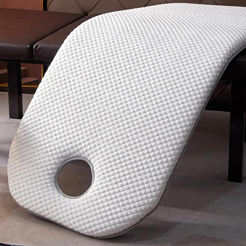 BESTXH 04,60X180cm, Memory Foam-Auflage FüR Massageliegen, Lash Bed Topper Mit Gummiband Und Atemloch FüR Das Gesicht, Quadratischer/Runder/TrapezföRmiger Kopf Spa-Liegeauflage von BESTXH