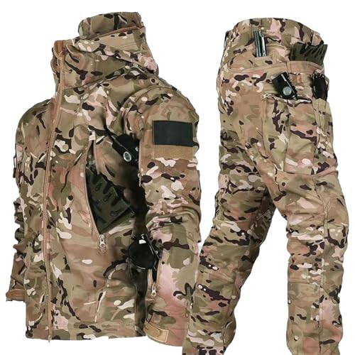 BESTXH 06,3XL, Camouflage-MilitäRuniform, MilitäRische Softshell-AnzüGe, Taktische Jacke Und Hose FüR Herren, wasserdichte Armee-KampfanzüGe, wasserdichte MilitäRkleidung von BESTXH