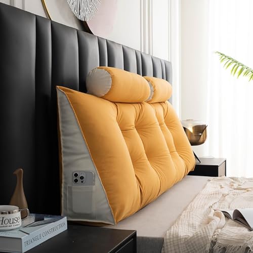 BESTXH 06,80cm (1 Pillow), BettrüCkenkissen Mit KopfstüTze, Kopfteilkissen, Dreieckiges Keilkissen FüR Das Kopfteil Im Schlafzimmer, Ergonomisches RüCkenstüTzkissen, Lesekissen FüR Bett, Sofa von BESTXH