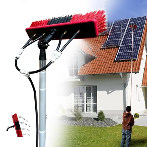 BESTXH 10 m/55cm Brush Head, Teleskop-Fensterreiniger, Fensterreinigungsstange, Wassergespeiste TeleskopbüRste, Fensterreinigungsset, Ausziehbarer Solarpanel-Reiniger, 35/55 cm BüRstenkopf von BESTXH