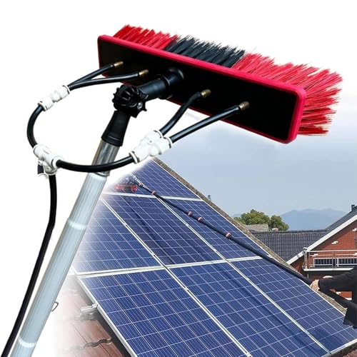 BESTXH 4 m/35cm Brush Head, Solarmodul-Reinigungsset, Teleskop-Fensterreinigungsstange Mit Weichen Pp-Borsten Und Einem Um 180° Drehbaren BüRstenkopf, 3-12 M WasserfüHrende Teleskopstange von BESTXH