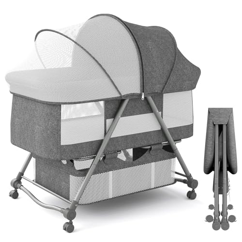 BESTXH Babybassinet Tragbares Falten -Rocking -Stuhl FüR Baby 2-In-1 Rockt Wie Schnelles Stuhl FüR Das Neugeborenenkrippe Kleinkind -Stubenbassinet Mit Lagerkorb Und Reisetasche,B BESTXH Babybassinet Tragbares Falten -Rocking -Stuhl FüR Baby 2-In-1 Rockt Wie Schnelles Stuhl FüR Das Neugeborenenkrippe Kleinkind -Stubenbassinet Mit Lagerkorb Und Reisetasche,B von BESTXH
