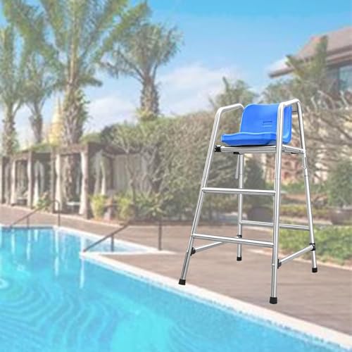 BESTXH Blau,120cm, Rettungsstuhl FüR Rettungsschwimmer, Hoher Rettungsschwimmerstuhl FüR Pool, Terrasse, Strand, See, Hochbelastbarer Rettungsschwimmerstuhl Aus Edelstahl von BESTXH