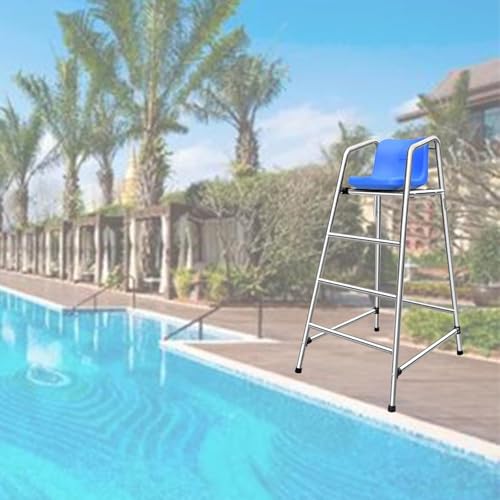 BESTXH Blau,150cm, Rettungsstuhl FüR Rettungsschwimmer, Hoher Rettungsschwimmerstuhl FüR Pool, Terrasse, Strand, See, Hochbelastbarer Rettungsschwimmerstuhl Aus Edelstahl von BESTXH