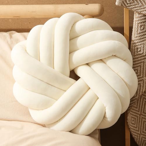 BESTXH Geknotetes Kissen, Weicher PlüSch Knotenkugelkissen, TaillenrüCkenkissen, Heimdekorativ Dekokissen FüR Schlafsofa, Kreativ Dekorative Kissen, Bequemes Rundes Kissen,Milky White,40cm BESTXH Geknotetes Kissen, Weicher PlüSch Knotenkugelkissen, TaillenrüCkenkissen, Heimdekorativ Dekokissen FüR Schlafsofa, Kreativ Dekorative Kissen, Bequemes Rundes Kissen,Milky White,40cm von BESTXH
