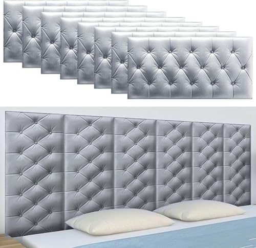 BESTXH Grau,8pcs, Gepolstertes Kopfteil Zum Abziehen Und Aufkleben, 4er-/6er-/8er-Pack 3D-Antikollisions-Wandpolster, Gepolsterte Wandpaneele FüR Den Wandschutz Im Schlafzimmer BESTXH Grau,8pcs, Gepolstertes Kopfteil Zum Abziehen Und Aufkleben, 4er-/6er-/8er-Pack 3D-Antikollisions-Wandpolster, Gepolsterte Wandpaneele FüR Den Wandschutz Im Schlafzimmer von BESTXH