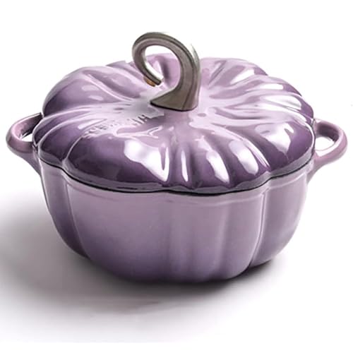 BESTXH Lila,3.7L, KüRbis-Cocotte, Emaillierter Gusseisentopf, Kasserolle Mit Deckel, KüRbis-Schmortopf, Antihaftbeschichtete Sautierpfanne Mit Emaille-Beschichtung, KüRbis-Kasserolle BESTXH Lila,3.7L, KüRbis-Cocotte, Emaillierter Gusseisentopf, Kasserolle Mit Deckel, KüRbis-Schmortopf, Antihaftbeschichtete Sautierpfanne Mit Emaille-Beschichtung, KüRbis-Kasserolle von BESTXH