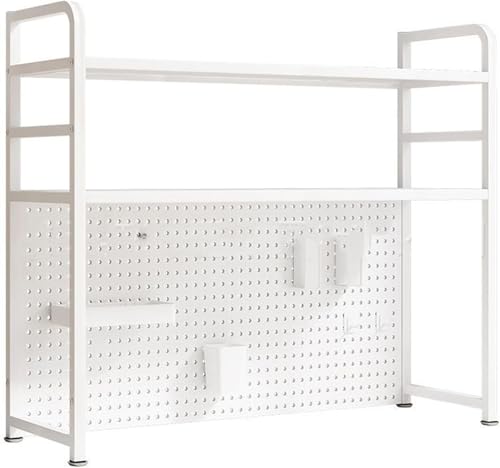 BESTXH Weiß,115cm, Schreibtischaufsatz Aus Metall, Computer-Schreibtisch-BüCherregal, Schreibtisch-BüCherregal FüRs Wohnheim, Arbeitsplatten-Organizer, Aufbewahrungsregal, Schreibtischregal von BESTXH