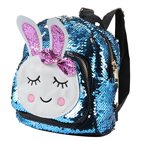 BESTYASH 1 X Rucksack Büchertaschen Schultasche Schultasche Kaninchen Design Schultasche Lässige Schultasche Pailletten Kaninchen Tasche Modische Pailletten Tasche Polyester von BESTYASH