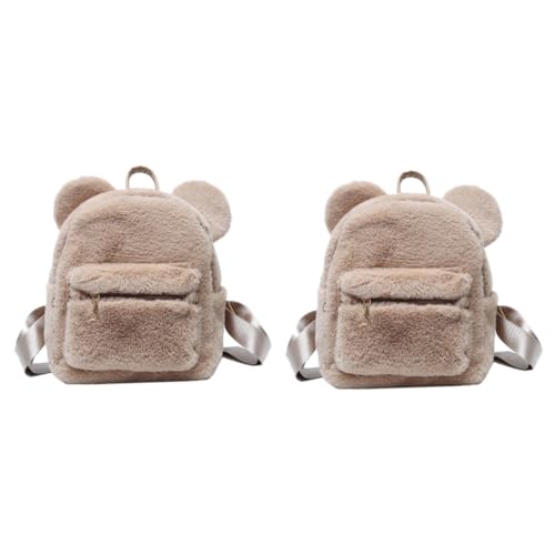 BESTYASH 2 STK Pelziger Rucksack Rucksäcke Für Unterwegs, Handgepäck Partyrucksack Preiswerter Rucksack Hasenrucksack Flauschige Tasche Winterrucksäcke Kuscheltier Rucksack Plüsch von BESTYASH