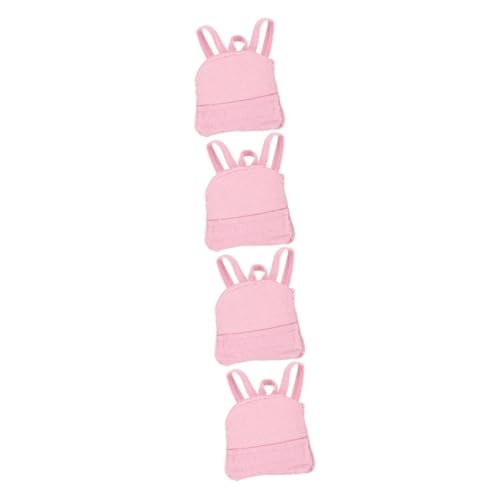 BESTYASH 4 Stück Puppenrucksack Rucksack für Puppen Mini Backpack minirucksacke Mini-Rucksack Rucksack für Babypuppen Puppenschultaschen Mini-Schultaschen für Puppenzubehör Stoff Rosa von BESTYASH