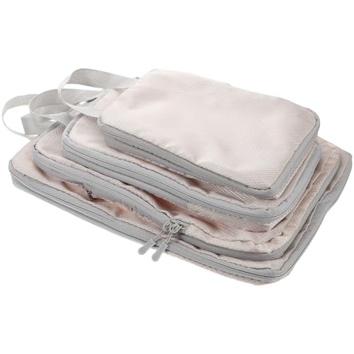 BESTYASH 5-teiliges Set Reise-Aufbewahrungstasche Reise-Organizer-Taschen Für Gepäck Taschen Zur Organisation Von Gepäck Reisewürfel Zur Packkompression Reiseveranstalter Polyester Beige von BESTYASH