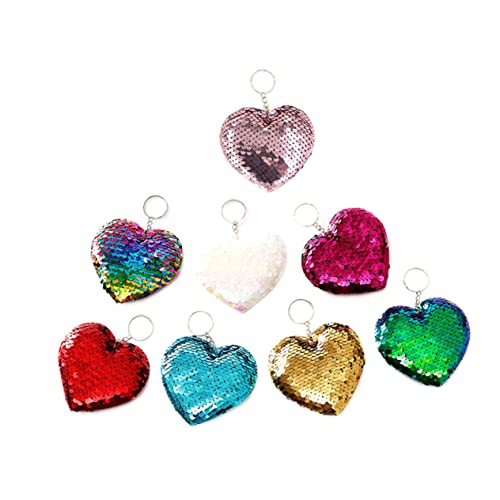 BESTYASH 8St modischer Schlüsselanhänger funkelnder Schlüsselanhänger Bulk-Schlüsselringe Schlüsseletui Pailletten Sequin Keyring Kreativer Schlüsselanhänger Entzückender Schlüsselanhänger von BESTYASH