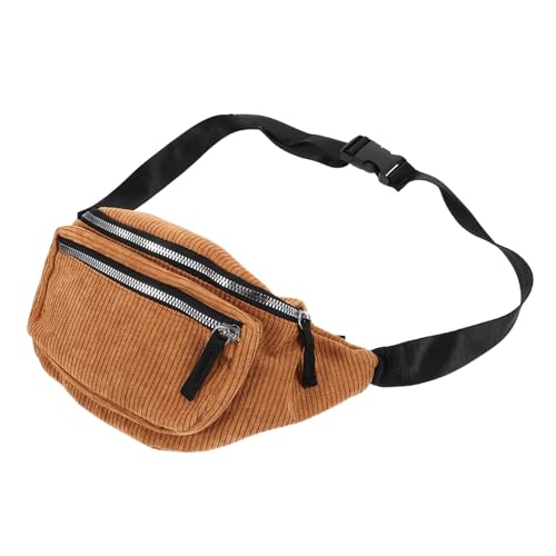 BESTYASH Braune Modische Umhängetasche Aus Cord Stilvolle Brusttasche Für Damen Praktische Bauchtasche Vielseitige Crossbody Pouch Für ädchen Und Frauen Ideal Für Reisen Und Alltag von BESTYASH