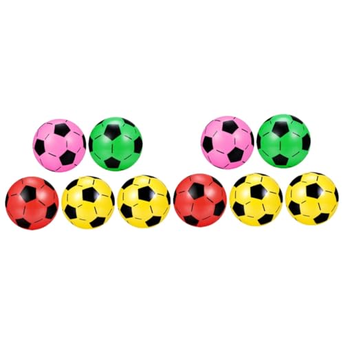 BESTonZON 10 Stück Aufblasbarer Ball Fußballspielzeug Für Kinder Outdoor Bälle Aufblasbares Fußballspielzeug Für Kinder Outdoor Spielzeug Kinderfußball Sportspielzeug von BESTonZON
