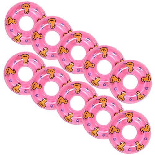 BESTonZON 10St Entenschwimmring Babybadwanne aufblasbarer Pool schwimmt Spaß zulunft pink perrücke Model Cartoon-Schwimmringe dekorative Schwimmringmodelle PVC Rosa von BESTonZON