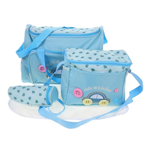 BESTonZON 4 1 Wickeltasche Für Mama Multifunktionale Babytasche Mit Großer Kapazität Wickelunterlage Und Reise Mumientasche Tragetasche Im Stilvollen Himmelblau Ideal Für Unterwegs von BESTonZON