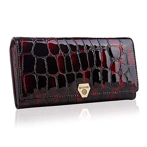 Damen Geldbörse Lackleder | Elegant Ledergeldbörse etui | 9.5 x 8.5 cm von BETLEWSKI