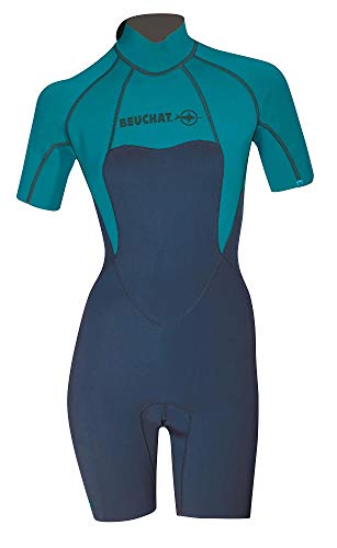 Beuchat Women's Atoll Kurzer Anzug dorsal Reißverschluss, Blau, Large von BEUCHAT