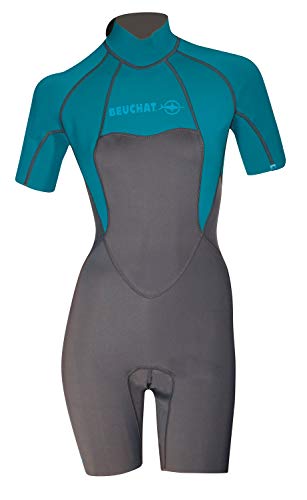 Beuchat Women's Atoll Kurzer Anzug dorsal Reißverschluss, Blau, Medium von BEUCHAT