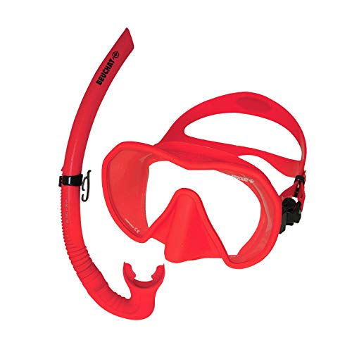 Beuchat Maxlux S Schnorchelset -Tauchmaske mit Spy Schnorchel, Farbe:rot von BEUCHAT