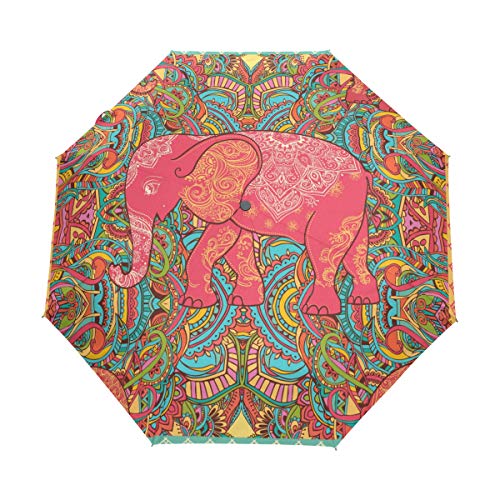 Art Elephant Regenschirm Auf-Zu Automatik UV-Schutz Taschenschirm Winddichter Umbrella Klein Leicht Schirm Kompakt Schirme für Jungen Mädchen Reise Strand Frauen Art Elephant Regenschirm Auf-Zu Automatik UV-Schutz Taschenschirm Winddichter Umbrella Klein Leicht Schirm Kompakt Schirme für Jungen Mädchen Reise Strand Frauen von BEUSS