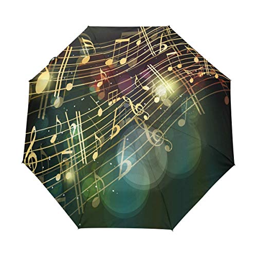 Goldene Musik Regenschirm Auf-Zu Automatik Taschenschirm Winddichter Umbrella Klein Leicht Schirm Kompakt Schirme für Jungen Mädchen Reise Strand Frauen Goldene Musik Regenschirm Auf-Zu Automatik Taschenschirm Winddichter Umbrella Klein Leicht Schirm Kompakt Schirme für Jungen Mädchen Reise Strand Frauen von BEUSS