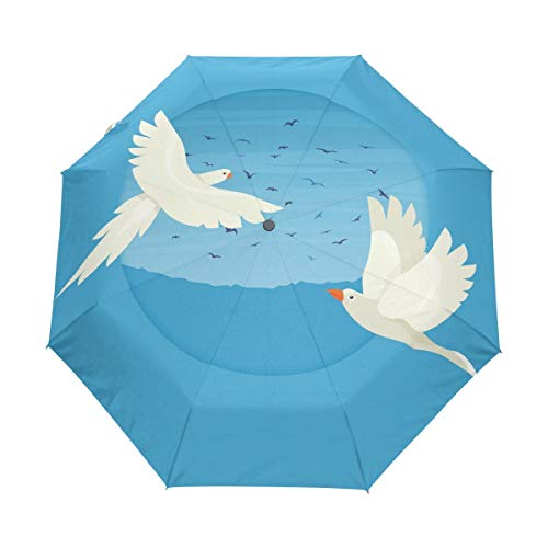 Hulahula Blaue Taube Regenschirm Auf-Zu Automatik Taschenschirm Winddichter Umbrella Klein Leicht Schirm Kompakt Schirme für Jungen Mädchen Reise Strand Frauen Hulahula Blaue Taube Regenschirm Auf-Zu Automatik Taschenschirm Winddichter Umbrella Klein Leicht Schirm Kompakt Schirme für Jungen Mädchen Reise Strand Frauen von BEUSS