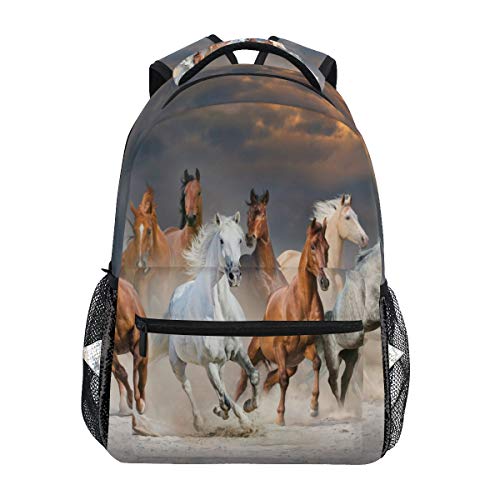 Laufen Pferd Weiß Studentenrucksack Kinderrucksack Büchertasche Schülerrucksack mit Laptop Rucksäcke für die Reise Teen Mädchen Jungs Laufen Pferd Weiß Studentenrucksack Kinderrucksack Büchertasche Schülerrucksack mit Laptop Rucksäcke für die Reise Teen Mädchen Jungs von BEUSS